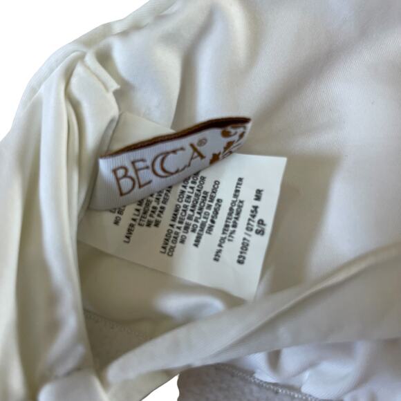 BECCA Color Code Plunge One-Piece White Swimsuit Size Small - Picture 5 of 6